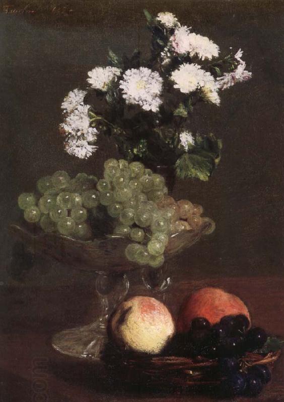Henri Fantin-Latour Nature Morte aux Chrysanthemes et raisins oil painting picture